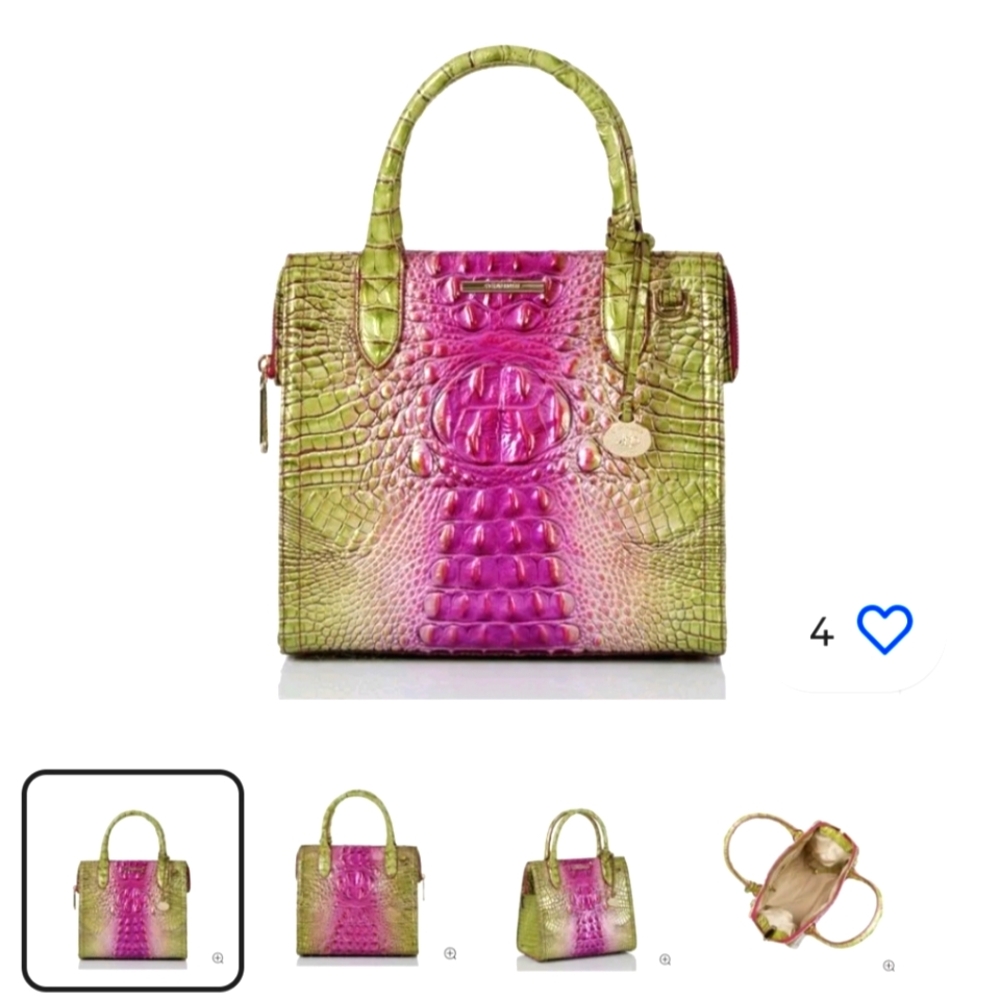 Brahmin Caroline Limeade satchel